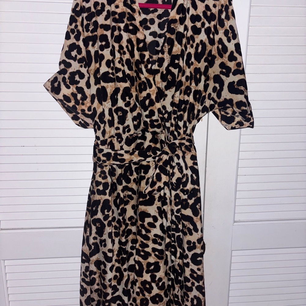 Eliza J Leopard Print Wrap Dress
